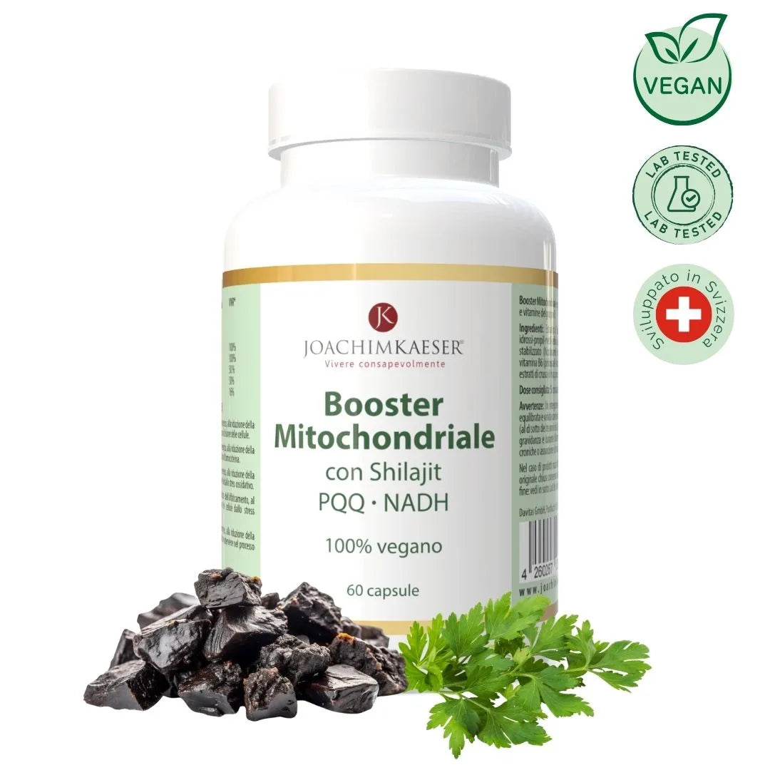 Booster Mitochondriale – Energia cellulare e longevità con Shilajit, PQQ e NADH