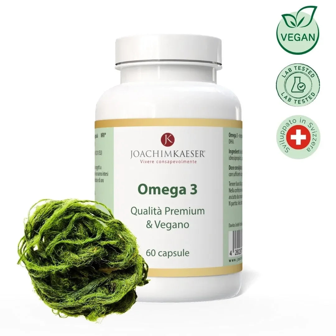 Omega 3 – 250 mg di DHA vegano da alghe per cervello e vista