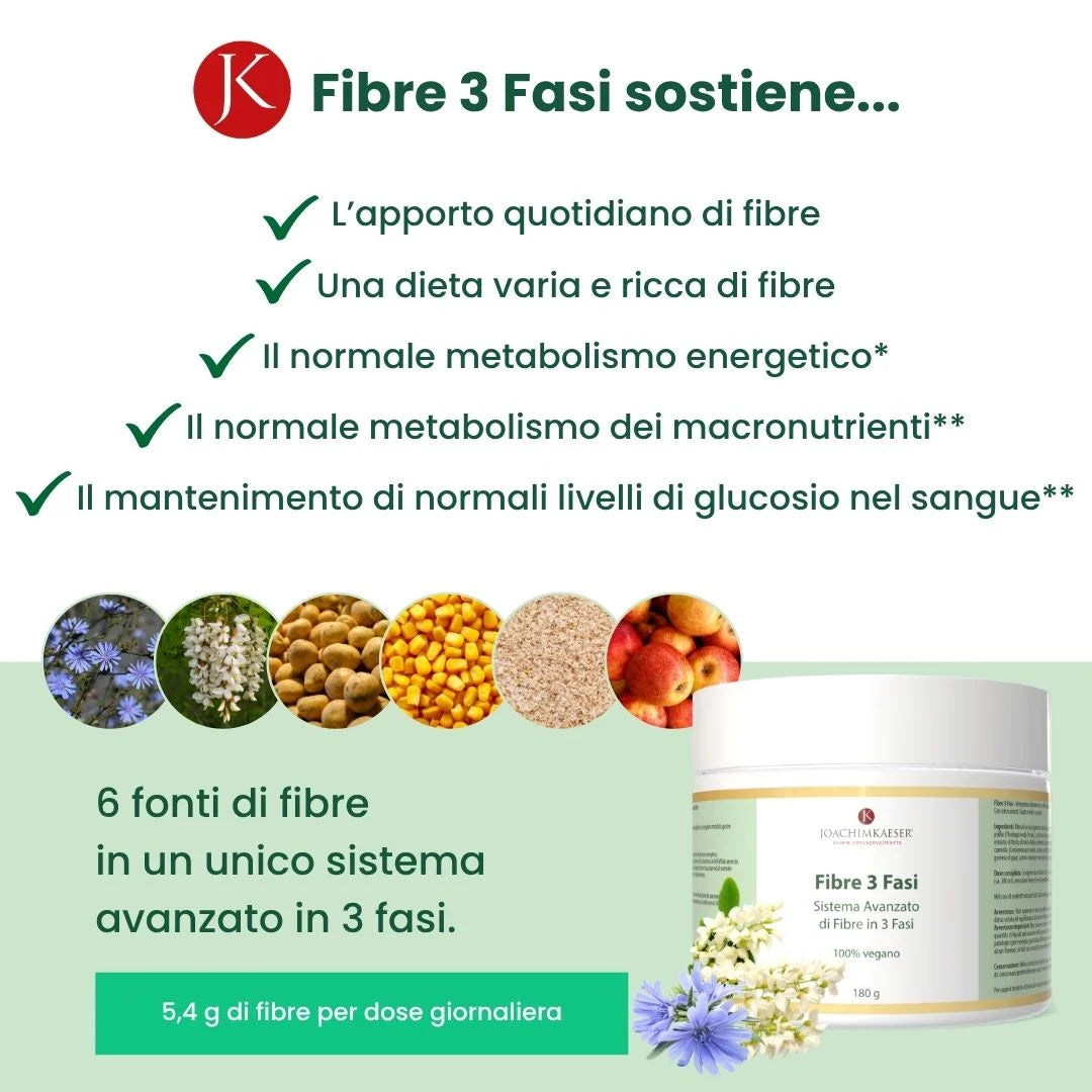 Fibre 3 Fasi - con 6 fonti di fibre naturali
