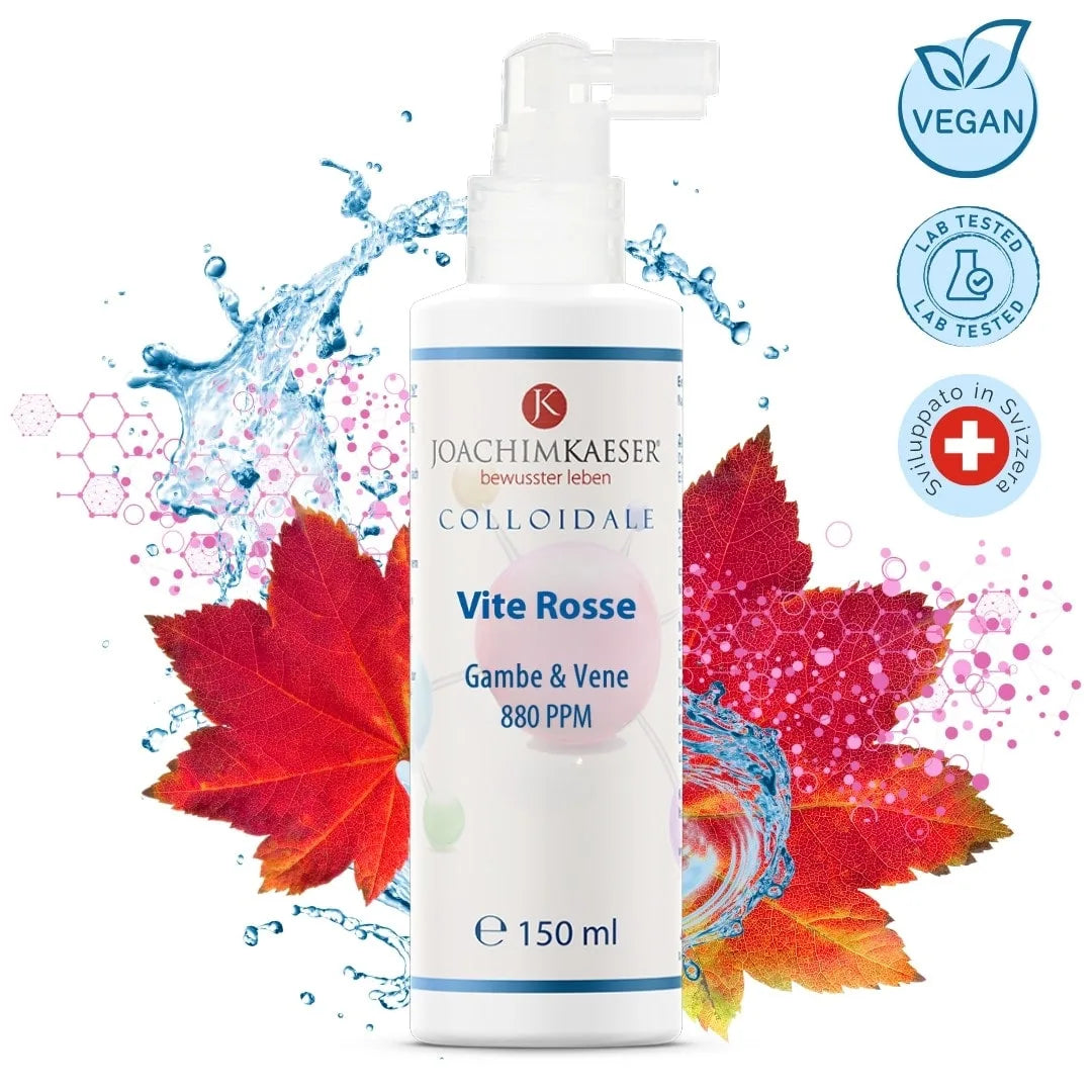 Vite Rosse Colloidale – Foglie di vite rossa in spray per microcircolo e gambe leggere